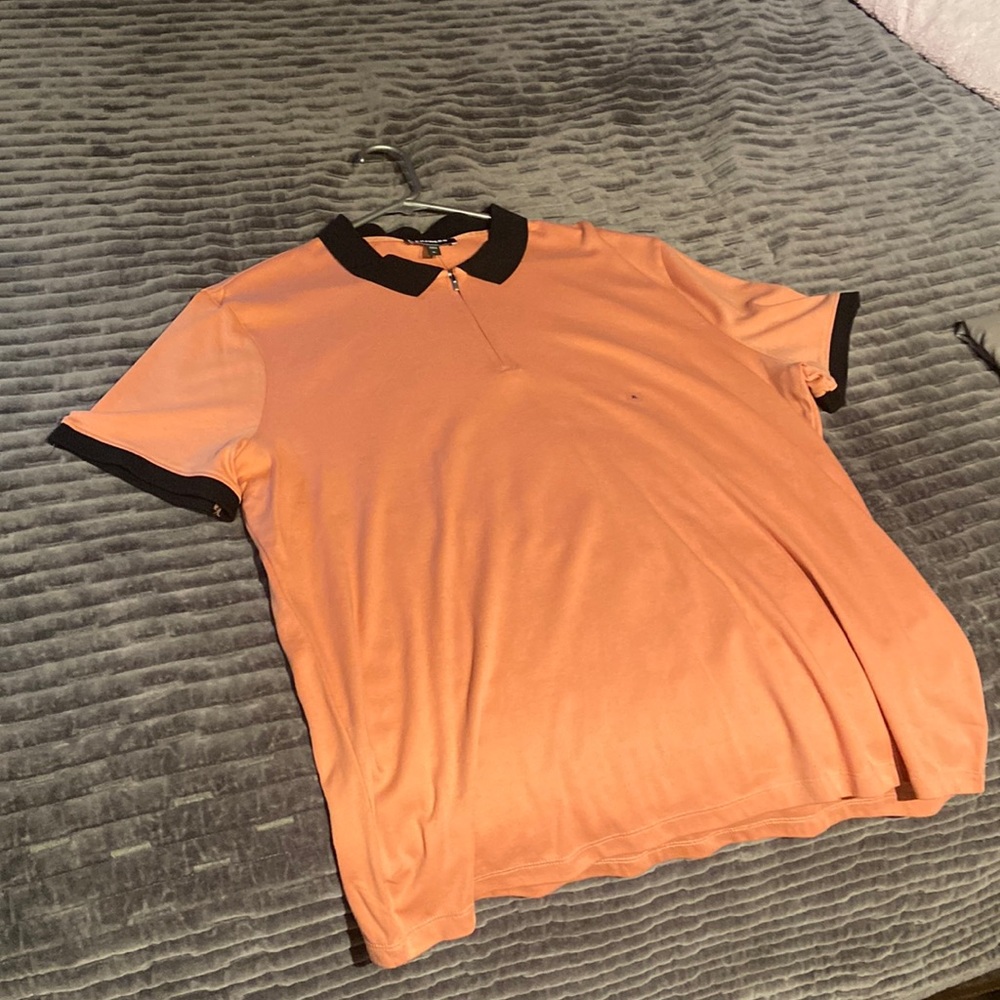 Express Men’s Polo Shirt w/ Chest Zipper (Brand New w/ Tag) Salmon Color